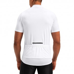 Camisa masculina de ciclismo com absorção de umidade, manga curta UPF meio zíper, camisas de ciclismo de estrada para homens, bolsos com zíper