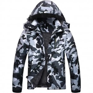 เสื้อแจ็คเก็ตกลางแจ้งผู้ชายฤดูหนาวเสื้อแจ็คเก็ตสกี Windbreaker 3 IN1 Hooded Rain Coat สำหรับเดินทางปีนเขาเดินป่า