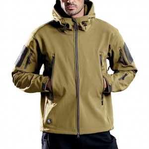 Aidu Irġiel Outdoor Waterproof Soft Shell Hooded Militari Tactical Jacket Ġakketta Waterproof Jacket Outdoor