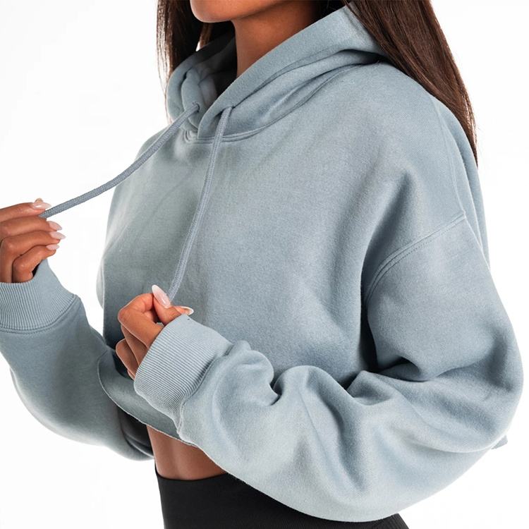 Custom women crop top hoodie casual women’s hoodies & sweatshirts