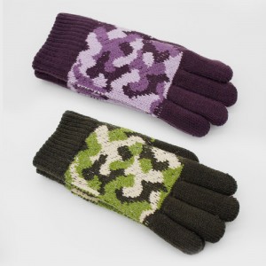 Модни плетени жакардови цветни зимни топли ръкавици