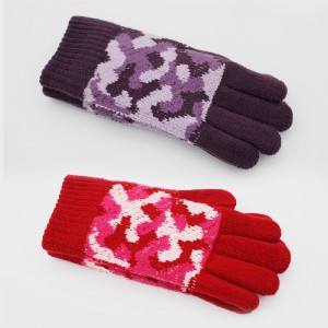 Fashion Knitted Jacquard Colorful Winter Joto Gloves