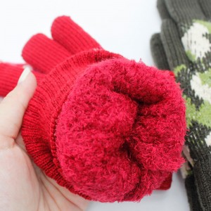 Модные вязаные жаккардовые красочные зимние теплые перчатки