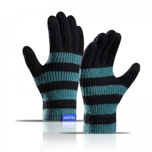 High Quality Five Finger Gloves Thermal Outdoor  Stripe Gloves Men