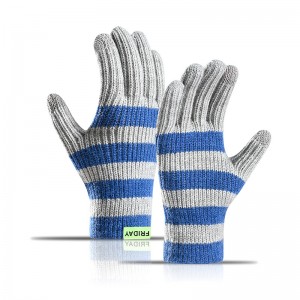 High Quality Five Finger Gloves Thermal Outdoor  Stripe Gloves Men