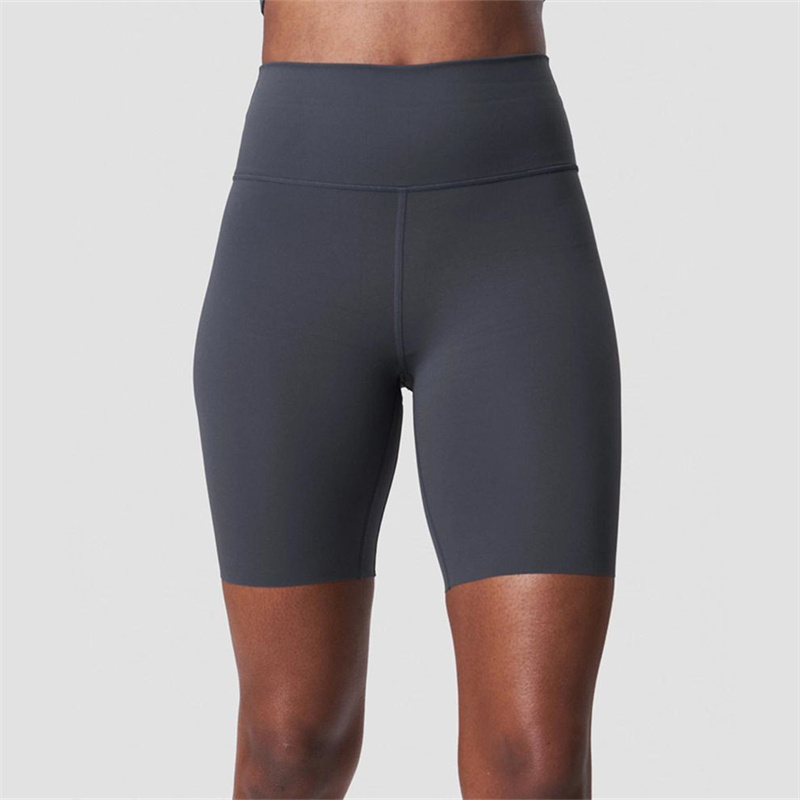Shorts de ioga macios e confortáveis ​​com logotipo personalizado de cintura alta