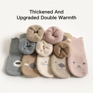 Есенни памучни чорапи със сладки животни за малко дете Противохлъзгащи се чорапи Нехлъзгащи се бебешки детски чорапи