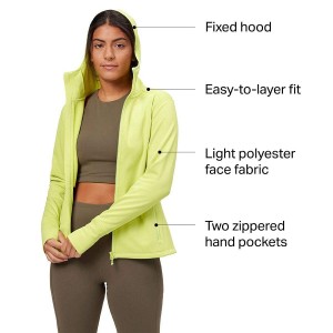 Reliable women fleece jacket with fixed hood breathable soft shell sports jacket