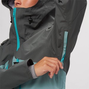 Fashion Design Pwofesyonèl Deyò Waterproof Respirant Fully Sealed Coutures Ski Jacket Snowboard