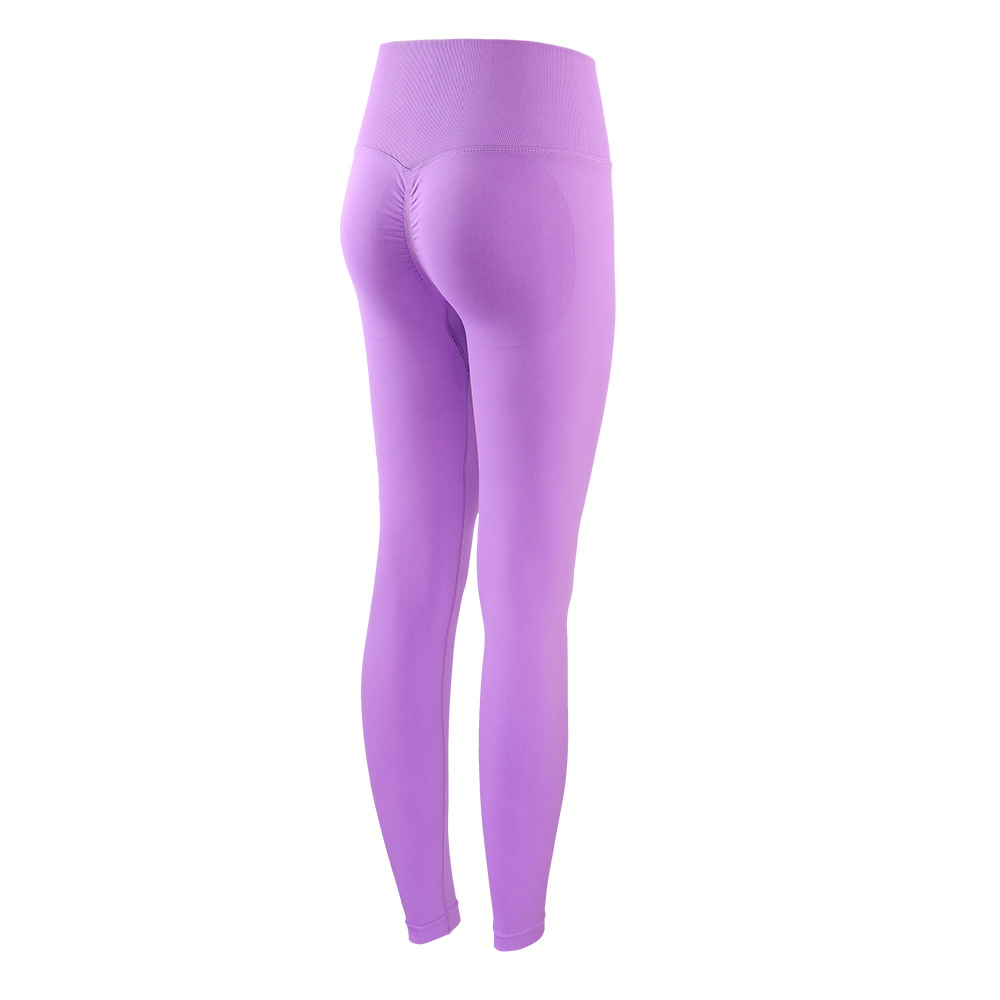 Lycra fitness pants for women are high-waisted and tight