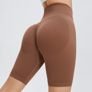 Lycra Yoga pants shorts mná ard-waisted