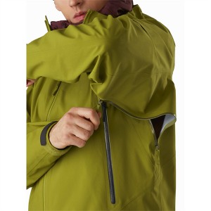 Jaqueta masculina respirável para caminhada, corta-vento leve e impermeável à prova de vento com capuz