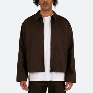 Jaqueta de treball de cotó de sarga d'ajustament relaxat per a home amb logotip personalitzat OEM