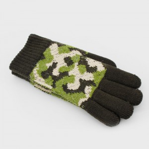 Módní pletené žakárové barevné zimní teplé rukavice