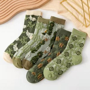 Fashion Famale Cute Blummen Kleed Socken