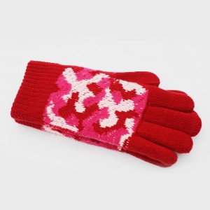 Mănuși calde de iarnă colorate din jacquard tricotate la modă