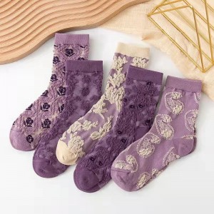 Módne Famale roztomilé kvetinové ponožky