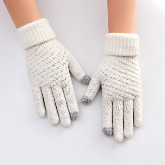 Unisex Touch Screen Gloves Stretch Knitted Wool Cashmere Gloves (3)