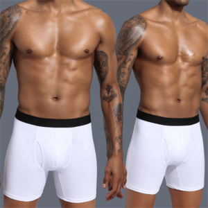 Cuecas de algodão com logotipo personalizado boxer roupa íntima masculina