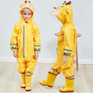 เสื้อกันฝนเด็กมีฮู้ดชุดกันฝนสะท้อนแสงทัศนวิสัยสูง