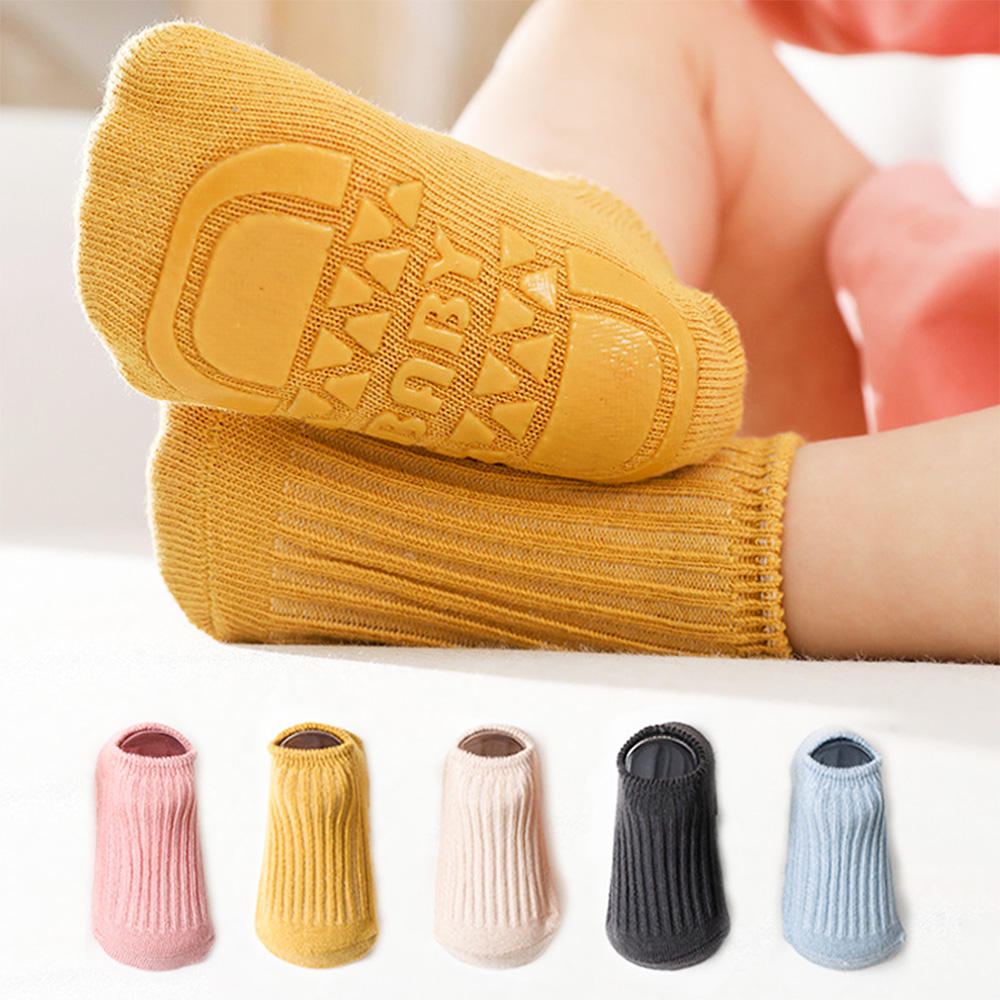Manufacturer toddlers solid no show grips socks