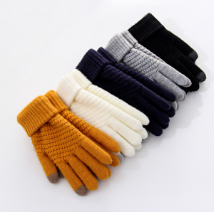 Guanti touch screen unisex Guanti in cashmere di lana in maglia stretch