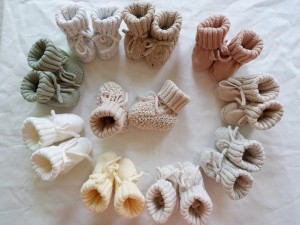Knitted sov Lub caij ntuj no Thawj Walkers Crochet khau