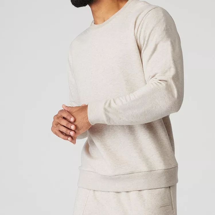 सानुकूल लोगो श्वास घेण्यायोग्य पुरुषांचा स्वेटशर्ट 100% कॉटन स्लिम फिट क्रू नेक स्वेटर