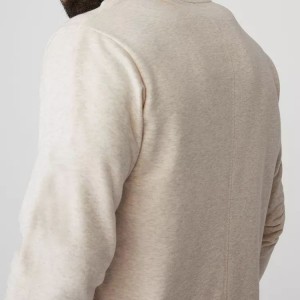 စိတ်ကြိုက်လိုဂို Breathable အမျိုးသား ဖြူဖြူ 100% Cotton Slim Fit Crew Neck Sweater
