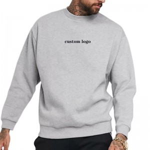 Custom nga plain cotton crewneck logo sweatshirt hoodie para sa mga lalaki