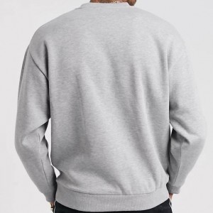 Custom katun polos crewneck logo sweatshirt hoodie pikeun lalaki