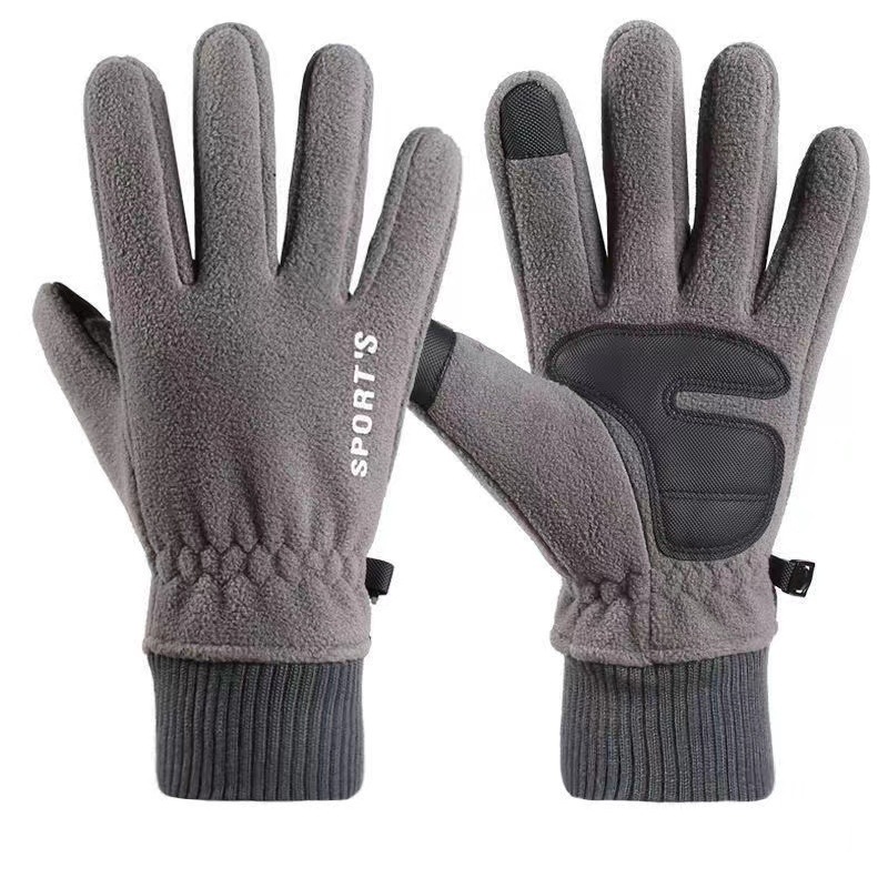 Custom warm waterproof touch screen sports fleece gloves winter