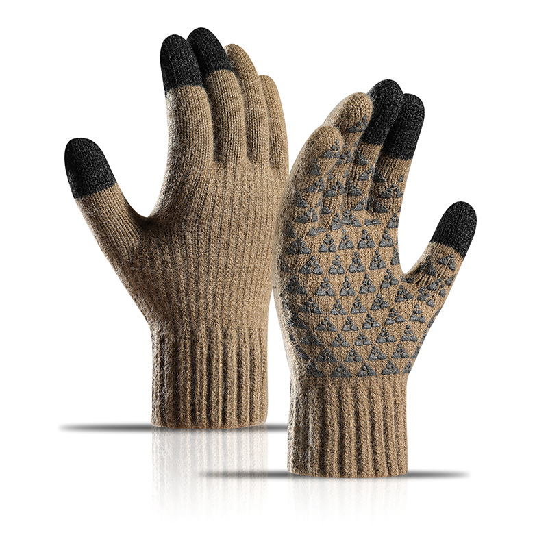 Luvas de lã tricotadas unissex de inverno de alta qualidade para equitação a frio