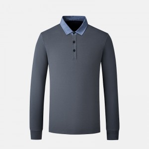 પોલો શર્ટ લાંબી બાંયનું નવું મોડલ સોલિડ કલરની લાંબી સ્લીવ શર્ટ કેઝ્યુઅલ બિઝનેસ મેન