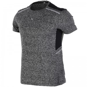 Camiseta de encargo de los hombres corrientes del gimnasio del músculo de la aptitud del deporte respirable de la manga corta