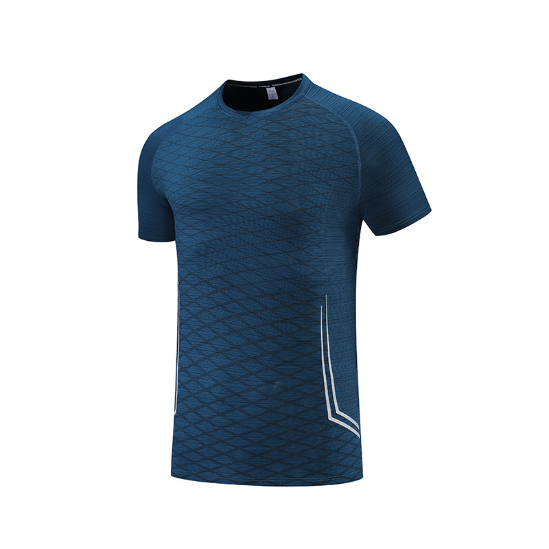 Magas rugalmasságú nyomtatási mintával rendelkező sportpóló Crew nyakú póló Egyedi pólók
