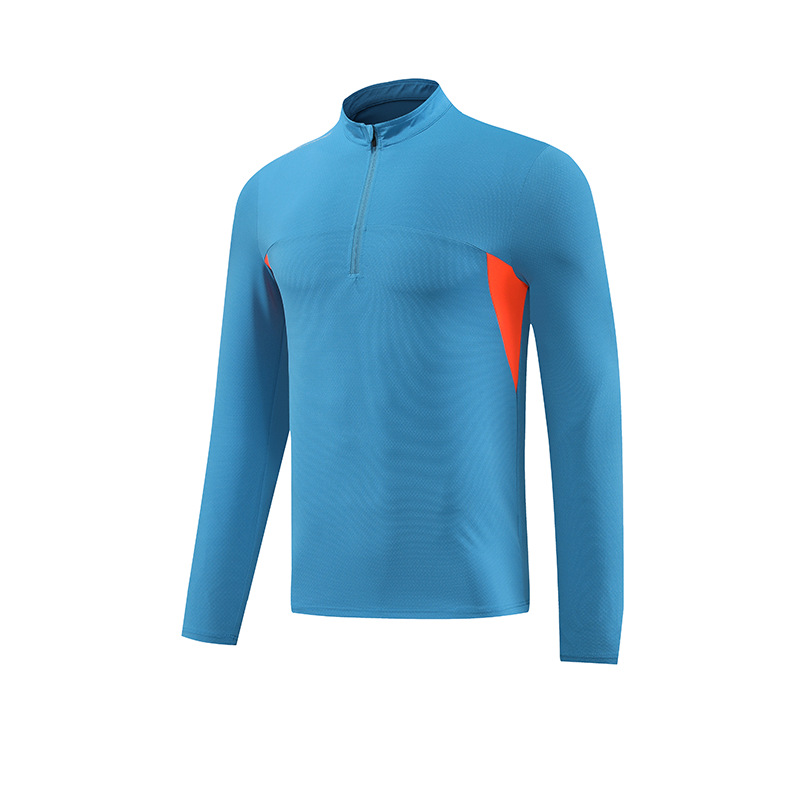 Mens Clothing Shirt Quarter Zipper Long Sleeve Elastic Compression Men Breathable Sport Shirts