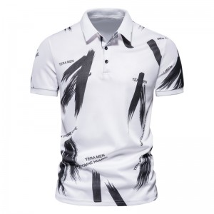 Customized men’s T-shirt design Polo solid short sleeved casual T-shirt