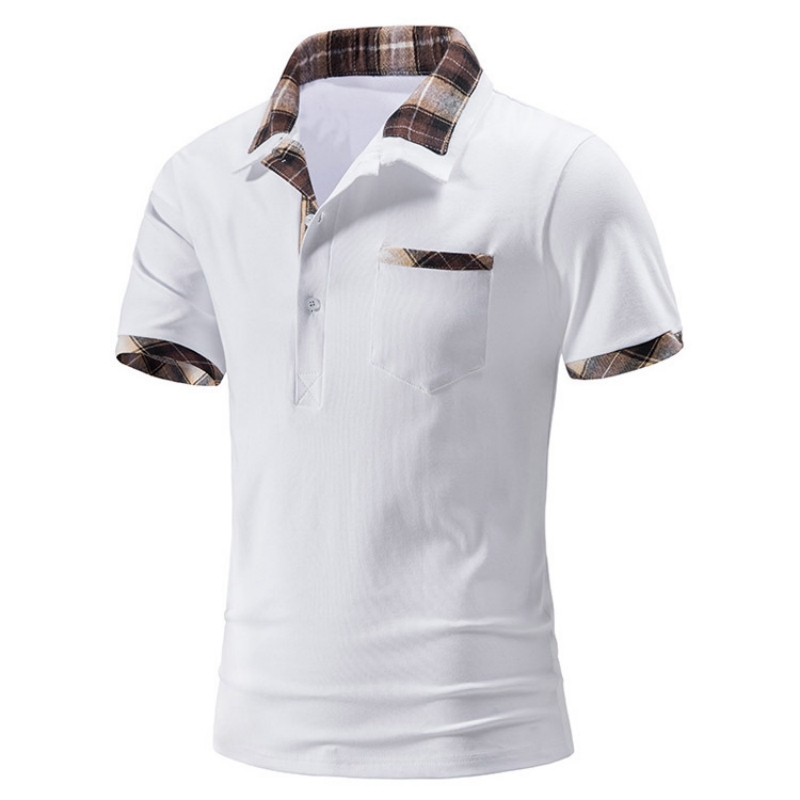 Kemeja polo lelaki OEM Sulaman Logo Tersuai Lelaki Lengan Pendek Plain Cotton Polo T Shirts