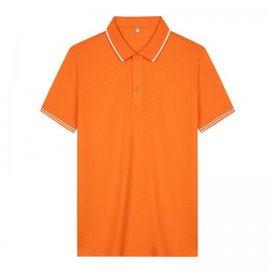 Cotton Lapel work clothes Polo Shirt Custom spring at autumn men's short sleeve T-shirt