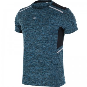 Benutzerdefiniertes kurzärmliges, atmungsaktives Sport-Lauf-Fitness-Muskel-Gymnastik-T-Shirt für Herren