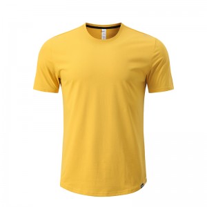 Camiseta de secado rápido de cuello redondo para correr e fitness Camiseta deportiva de gimnasio de adestramento para homes