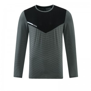 गोल गर्दन सांस लेने योग्य ब्लॉकिंग सादा लंबी आस्तीन वाली टी-शर्ट स्पोर्ट्स टी शर्ट डिजाइन क्रिकेट जर्सी