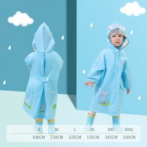 წყალგაუმტარი Cute Cartoon Custom Print Rain Coat EVA მასალის წყალგაუმტარი Raincoat საბავშვო