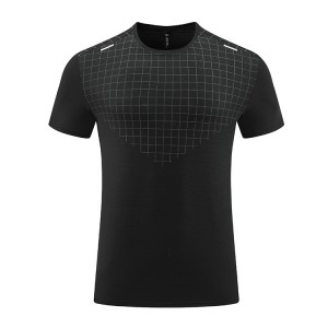 эрэгтэй богино футболк хурдан хуурай фитнесс заал гүйлтийн бэлтгэлийн спорт хувцас дугуй хүзүүтэй цамц