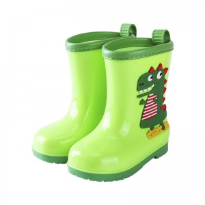 Mudelli ta 'dinosawru ħelu Waterproof Toddler Girls Wellies Children Rain Boots Kids