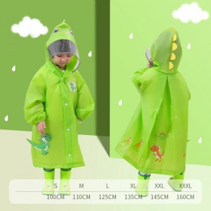 Ẹri omi Cute Cartoon Custom Print Rain Coat Eva waterproof Raincoat fun Kid