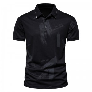 Customized men’s T-shirt design Polo solid short sleeved casual T-shirt