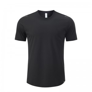 Quick Dry Crewneck Running Fitness T-Shirt Workout Athletic Gym Sport T Shirt Para sa Mga Lalaki