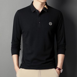 Men's Casual Long-Sleeved Polo Shirt Office T-Shirt Men's Breathable Polo Shirt Damit ng Lalaki